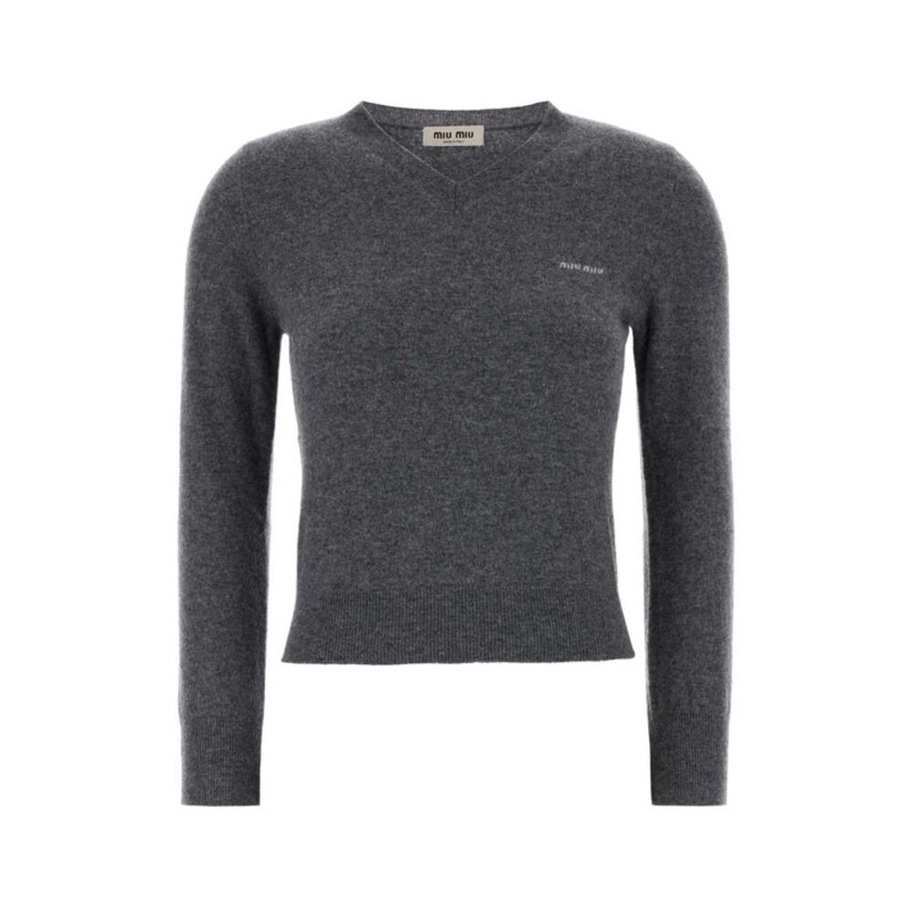 Miu Miu Women Dark Grey Wool Sweater